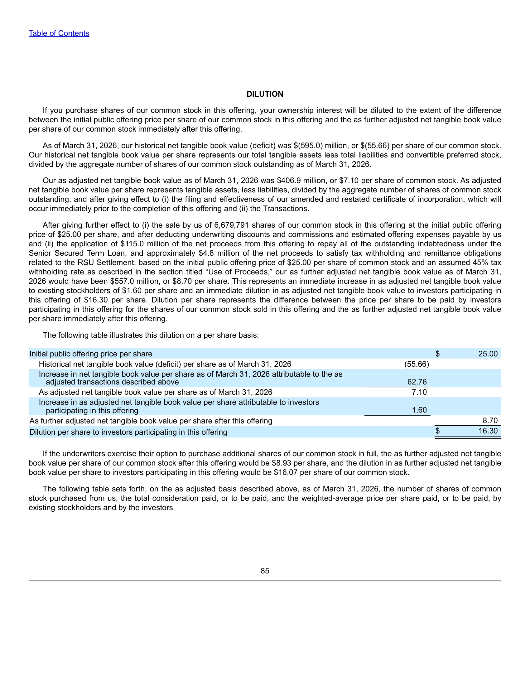 Lime (Neutron Holdings, Inc.) — IPO Prospectus (2026) — Dilution